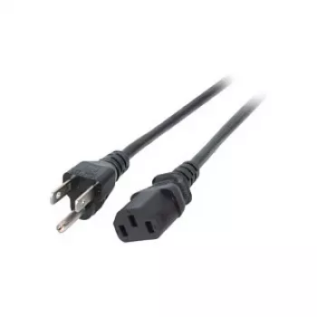 EFB-Elektronik strāvas vads USA/NEMA 5-15P - C13 180°, melns, 1,8m, 3SJT AWG14 x 3C