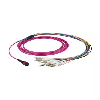 Šķiedru optikas kabelis MTP-F/LC 12-šķiedru OM5 LSZH laima zaļš, 7,5 m — EFB Elektronik