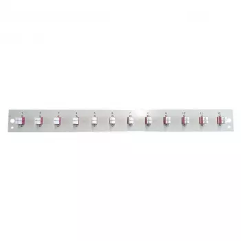 Šķiedru optikas priekšējais panelis EFB Elektronik SB-FP-S-12SC-S-OM4 — 12× LC Duplex savienotāji, OM4, melns