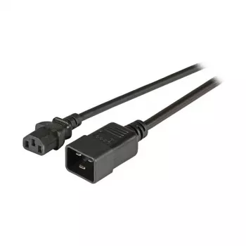 EFB-Elektronik pagarinātāja vads IEC C20 180° - C13 180°, melns, 1,8 m, 3 x 1,00 mm²