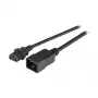 EFB-Elektronik pagarinātāja vads IEC C20 180° - C13 180°, melns, 1,8 m, 3 x 1,00 mm²
