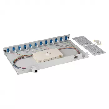 Šķiedru sadales kārba EFB Elektronik BA71921L24, LC 9/125µm OS2, 24 atsevišķi pigtaili, 12 savienotāji, izvelkama