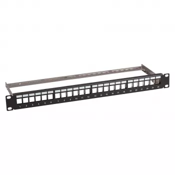 Patch panel 1U 19 collu EFB Elektronik Verteilerfeld 48.3 cm, 24 porti ar 24x RJ45 Keystone Slimline Cat.6A