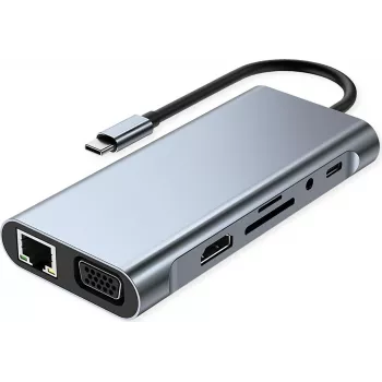 VALUE USB-C dokstacija 11-in-1, 4K30 1x(HDMI/VGA/GbE), USB(3xA,1xC,1xC PD) (12.99.1143)