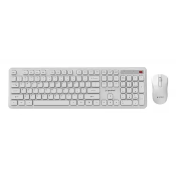 Bezvadu tastatūras un peles komplekts Gembird KBS-WPS-01-W, ENG/WH