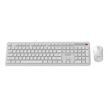 Bezvadu tastatūras un peles komplekts Gembird KBS-WPS-01-W, ENG/WH