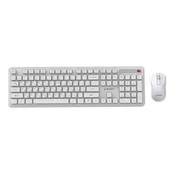 Gembird KBS-WPS-01-W-CYRL bezvadu tastatūras un peles komplekts, kirilica, balts