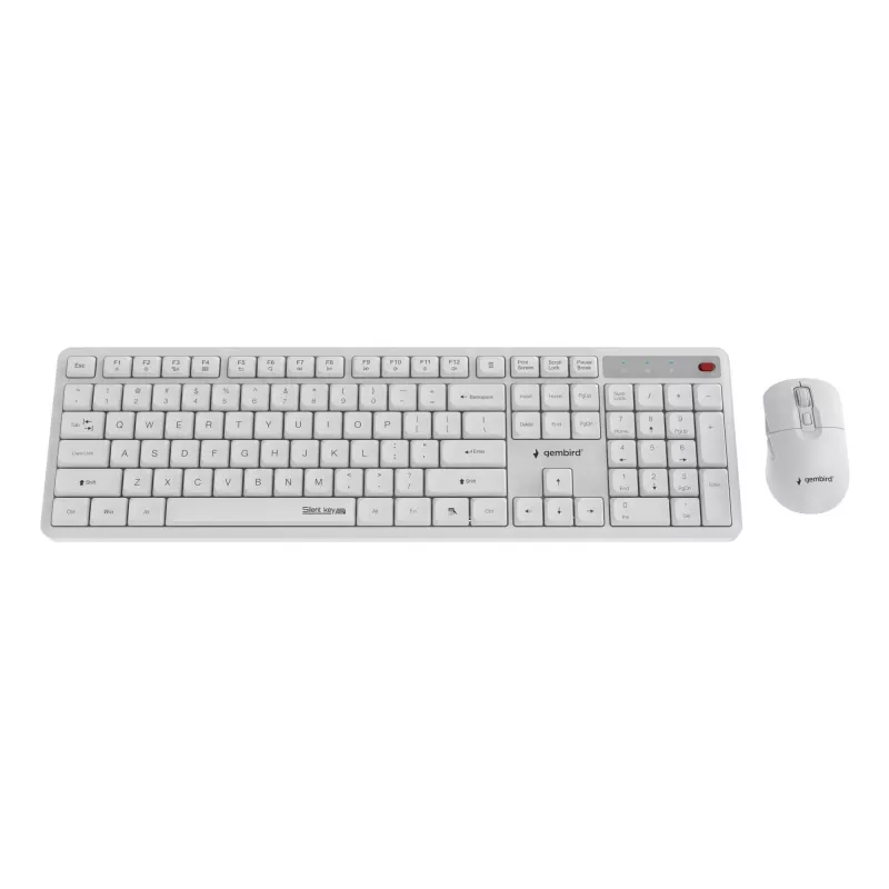 Bezvadu tastatūra + pele ENG/WHITE KBS-WMS-01-W Gembird