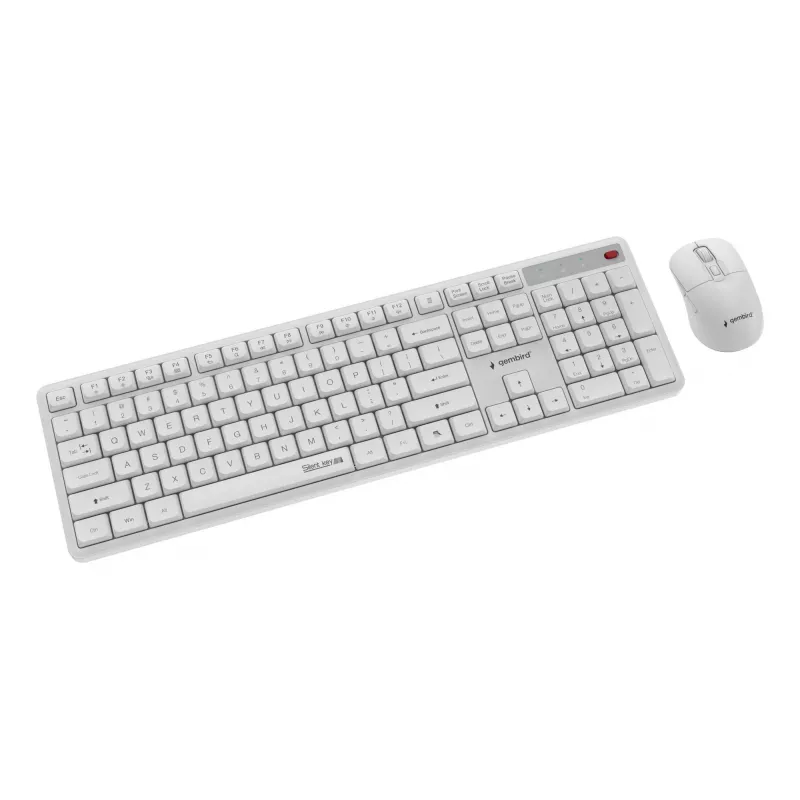 Bezvadu tastatūra + pele ENG/WHITE KBS-WMS-01-W Gembird