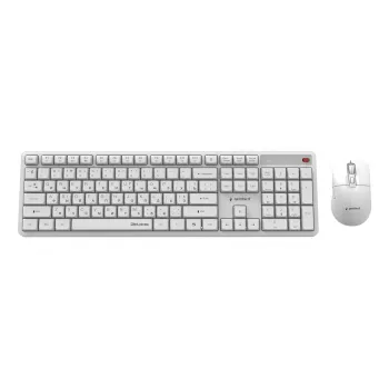 Bezvadu tastatūra un pele CYRILLIC/WHT KBS-WMS-01-W-CYRL Gembird