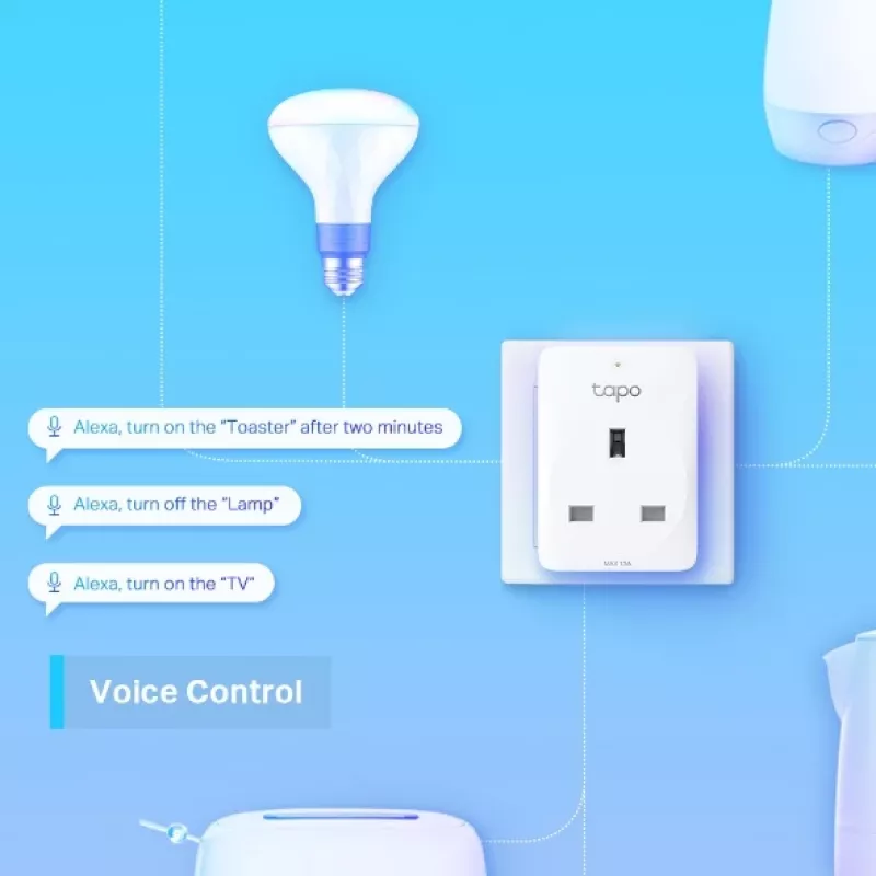 TP-Link Tapo P100 Mini viedais Wi-Fi kontaktdakšs, iekštelpām, balts
