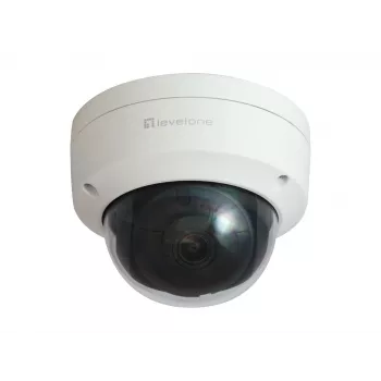 LevelOne GEMINI fiksēta kupola IP tīkla kamera, 4 megapikseļi, H.265, 802.3af PoE, IR gaismas diodes, iekštelpām/ārtelpām
