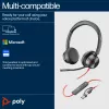 HP Poly Blackwire 8225 Stereo USB-C Austiņas + USB-C/A Adapteris