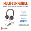 HP Poly Blackwire 8225 Stereo USB-C Austiņas + USB-C/A Adapteris