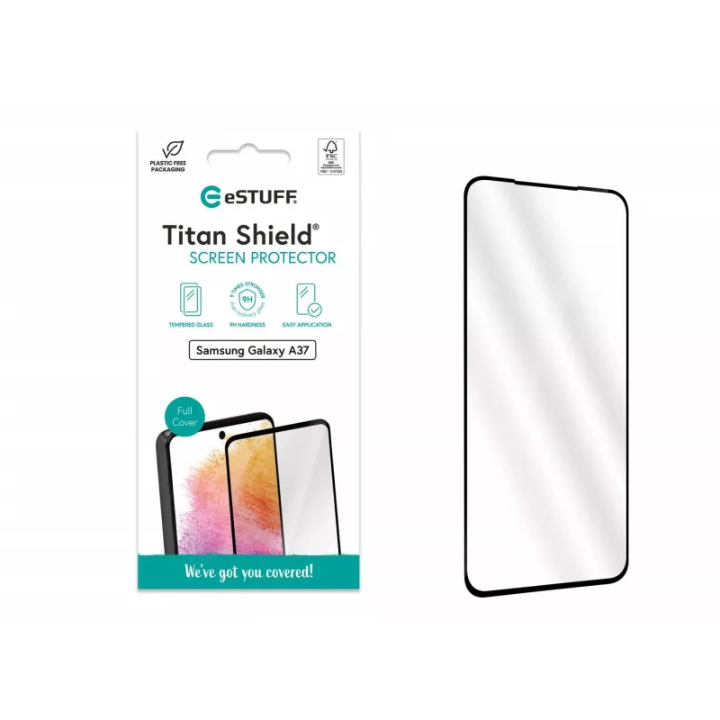 eSTUFF Samsung Galaxy A37 Pilna Virsmas Aizsargstikls Titan Shield Caurspīdīgs 1 gab.