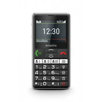 Emporia emporiaPURE-LTE melns senioru telefons ar 5,87 cm (2,31 collu) displeju