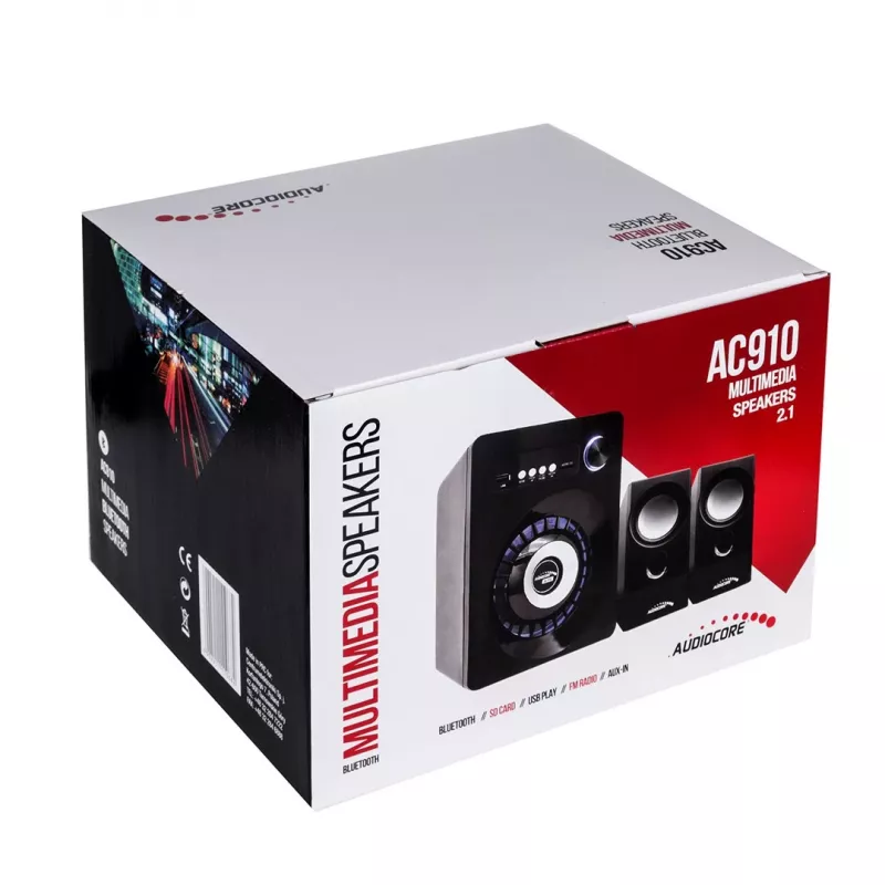 Audiocore AC910 2.1 skaļruņu sistēma 10 W PC / Klēpjdators Melns Bluetooth
