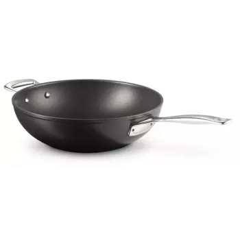 Le Creuset rūdīts nepiedegošs wok 30 cm melns/sudrabs