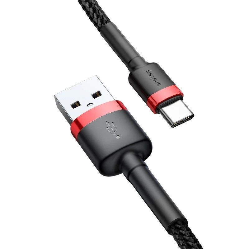 Baseus Cafule USB-C kabelis 2A 3m (Melns+Sarkans)