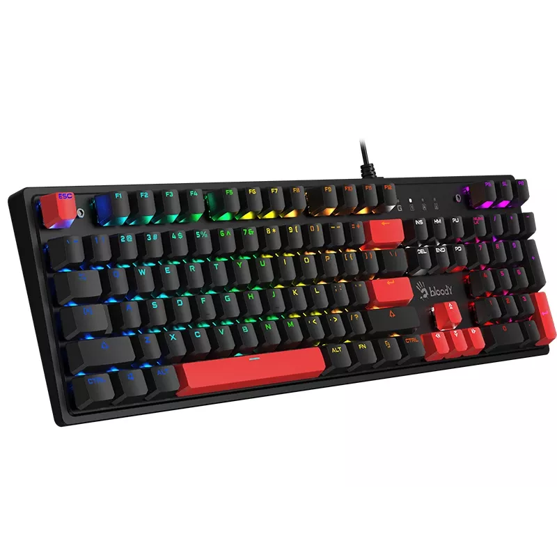 A4Tech 47737 Bloody S520N Fire Black (BLMS Red Plus Switch) - vadu mehāniskā tastatūra