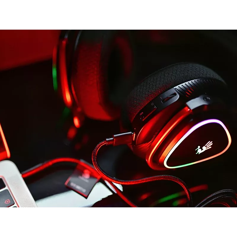 A4Tech 47751 Bloody MR710 RGB spēļu bezvadu austiņas, melnas