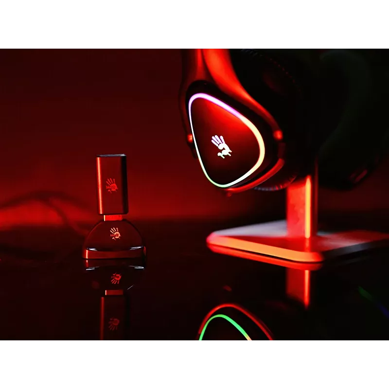 A4Tech 47751 Bloody MR710 RGB spēļu bezvadu austiņas, melnas