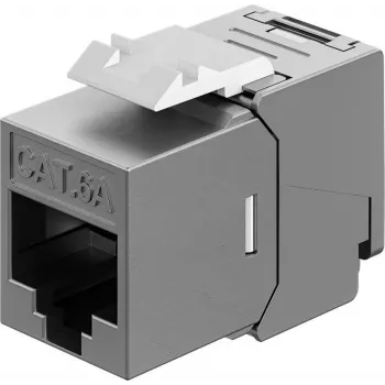 Goobay Keystone modulis RJ45 CAT 6A, STP, Slim & Short, zemējuma spaile (77942)