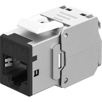 Goobay Keystone modulis RJ45 CAT 6A, STP, Slim, melns (77943)