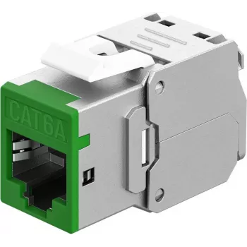 Goobay Keystone modulis RJ45 CAT 6A, STP, Slim, zaļš (77945)