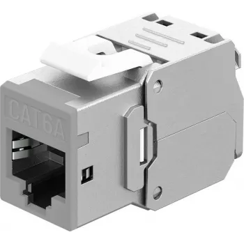 Goobay Keystone-Modulis RJ45 CAT 6A, STP, Slim, Gaiši Pelēks (77946)