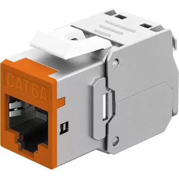 Goobay Keystone-Modulis RJ45 CAT 6A, STP, Slim, oranžs (77947)