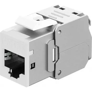 Goobay Keystone-Modulis RJ45 CAT 6A, STP, Slim, Balts (77949)