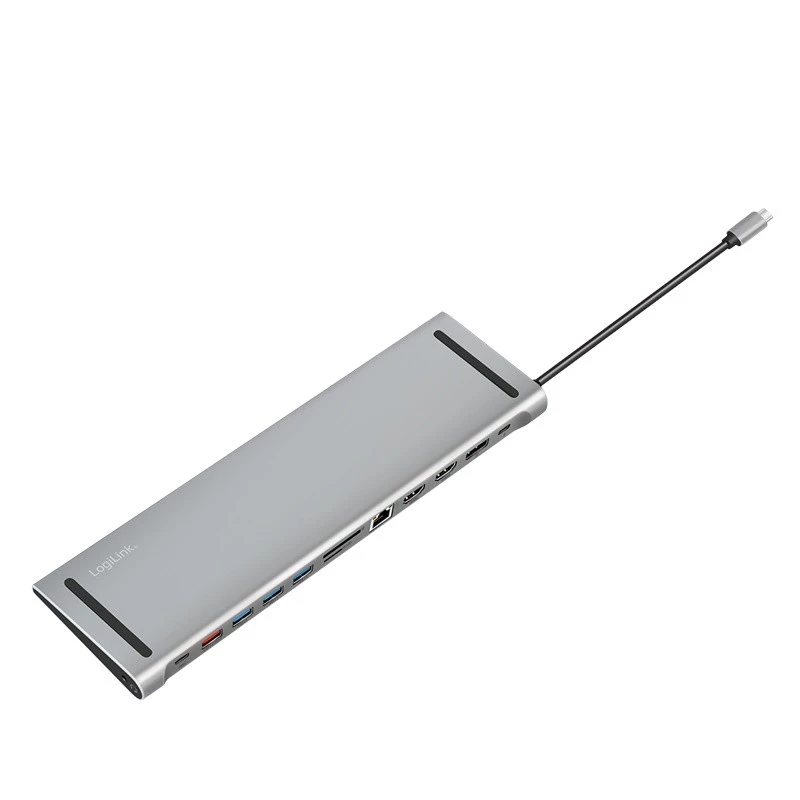 USB-C 3.2 dokstacija, 12 porti, PD 100W