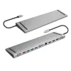 USB-C 3.2 dokstacija, 12 porti, PD 100W