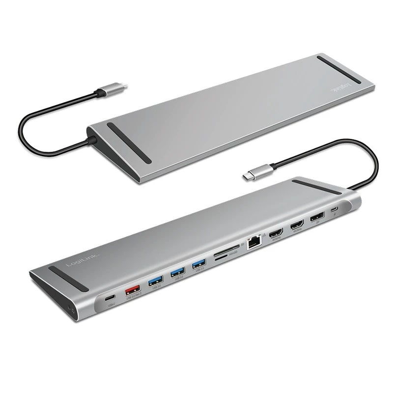 USB-C 3.2 dokstacija, 12 porti, PD 100W