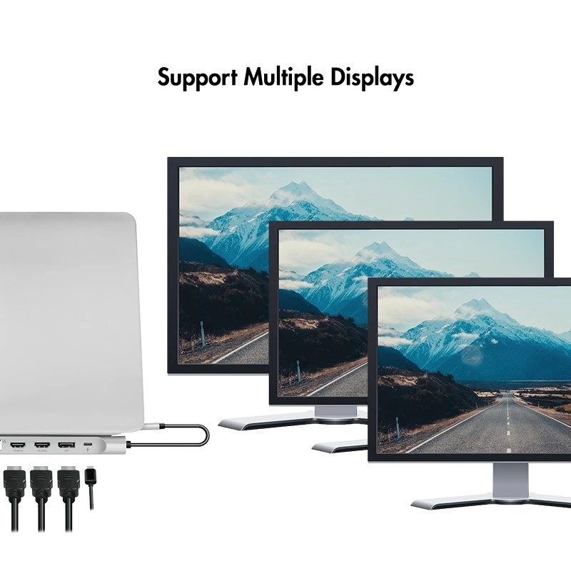 USB-C 3.2 dokstacija, 12 porti, PD 100W