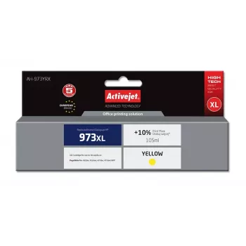 Activejet AH-973YRX dzeltenā tinte (HP 973XL F6T83AE nomaiņa; Premium; 105 ml)