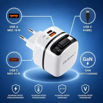 Lādētājs USB-C 65W GaN PPS 5V 20V 3A 3.25A