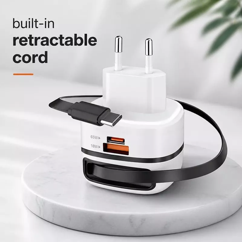 Lādētājs USB-C 65W GaN PPS 5V 20V 3A 3.25A