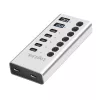 USB 3.2 Gen 1 7 portu USB-A/C centrmezgls ar ieslēgšanas/izslēgšanas slēdžiem
