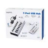 USB 3.2 Gen 1 7 portu USB-A/C centrmezgls ar ieslēgšanas/izslēgšanas slēdžiem