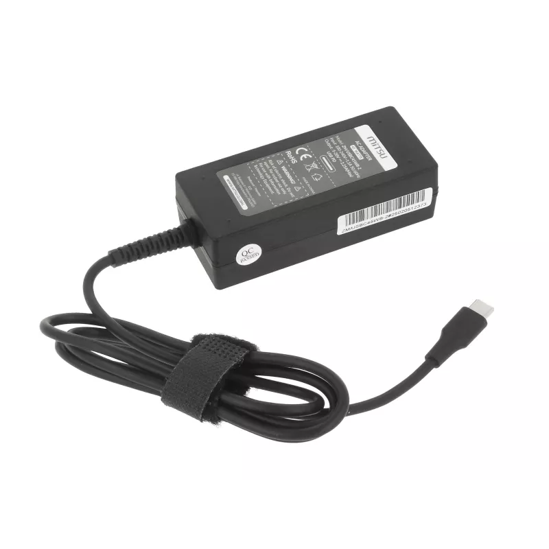 Mitsu 45W USB-C PD lādētājs klēpjdatoram 5V-9V-12V-15V/3A, 20V/2.25A