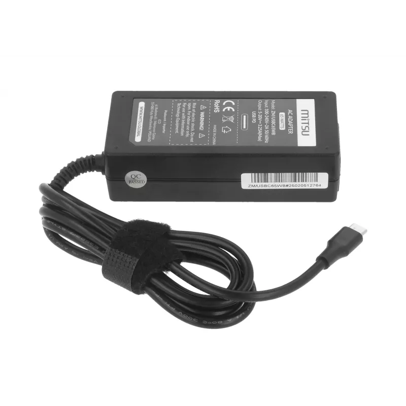 Lādētājs klēpjdatoram 65W USB-C 5V-9V-12V-15V-20V/3A, 20V/3.25A PD