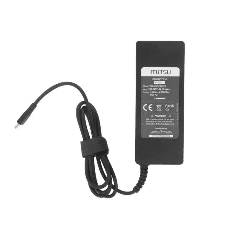 Lādētājs klēpjdatoram 87W USB-C 5V-9V-12V-15V/3A, 20V/3.25A, 20.2V/4.3A PD