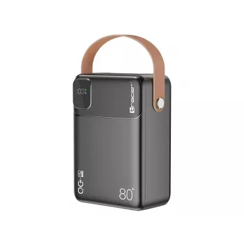 Tracer 47826 Prime-V8 80000mAh QC22.5W+PD20W Pārnēsājams Akumulators, Melns