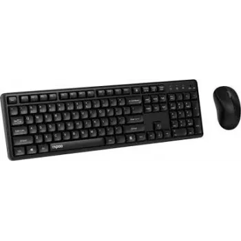 Rapoo 8150M Klusais Daudzrežīmu Tastatūras-Peles Komplekts QWERTZ DE Bezvadu Melns