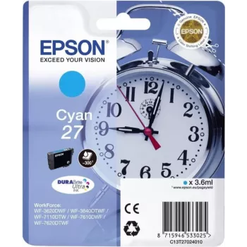 Epson oriģinālā tinte 27 Alarm Clock 3.6ml ciāna (C13T27024022)