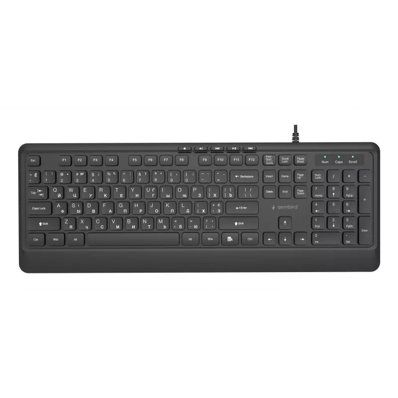 Gembird KB-MCH-05-CYRL Multimēdiju USB tastatūra, kirilicas taustiņi, melna