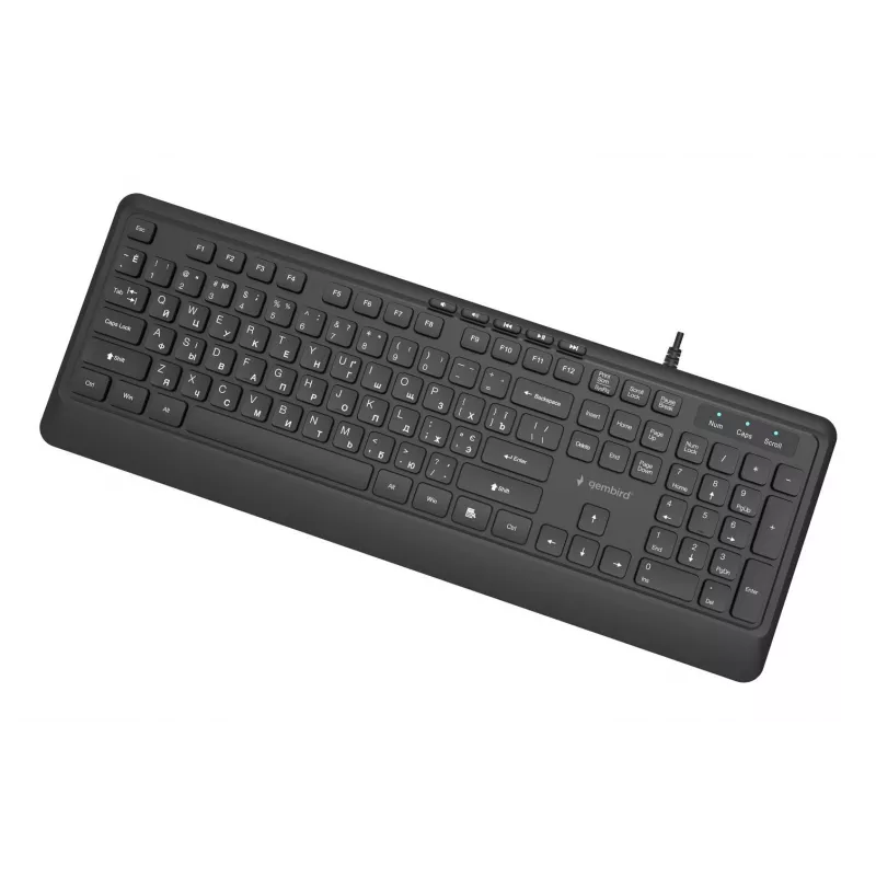 Gembird KB-MCH-05-CYRL Multimēdiju USB tastatūra, kirilicas taustiņi, melna