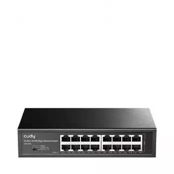 Cudy FS1016 tīkla slēdzis Fast Ethernet (10/100) Melns